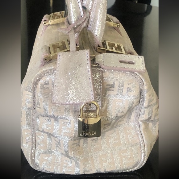 Rare Vintage Fendi Mini Metallic Zucchino Bauletto Bag - Picture 5 of 13
